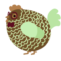 A bark and spring chicken with a lace pattern