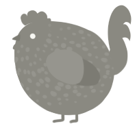 A ash chicken with a speckle pattern