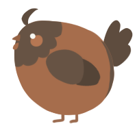A brown and bark chicken with a head pattern