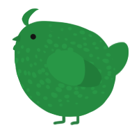 A viridian chicken with a speckle pattern