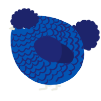 A ultramarine and navy chicken with a lace pattern