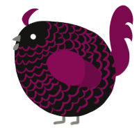 A black and wine chicken with a lace pattern