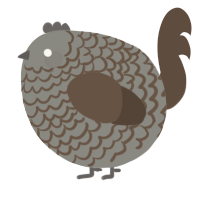 A ash and bark chicken with a lace pattern