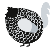 A black and mist chicken with a lace pattern