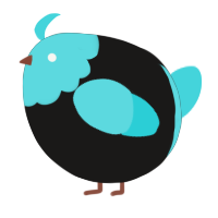 A sable and aqua chicken with a head pattern