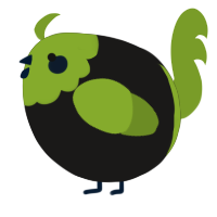 A sable and chartreuse chicken with a head pattern