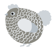 A ash and mist chicken with a lace pattern
