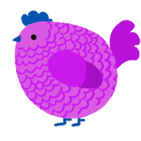 A orchid and amethyst chicken with a lace pattern