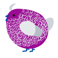 A plum and mist chicken with a double-lace pattern
