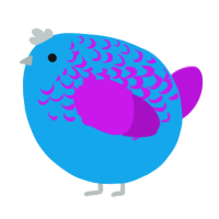 A sky and amethyst chicken with a half-lace pattern
