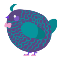 A overcast and teal chicken with a lace pattern