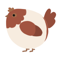 A cream and russet chicken with a head pattern