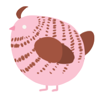 A rose and russet chicken with a bar pattern