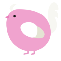A pink and white chicken