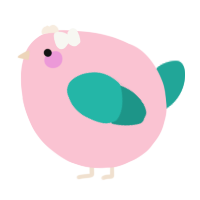 A rose and turquoise chicken
