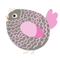 A ash and pink chicken with a lace pattern
