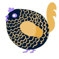 A tumblr and honey chicken with a lace pattern