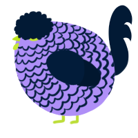 A lilac and tumblr chicken with a lace pattern