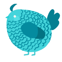 A aqua and sea chicken with a lace pattern