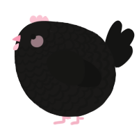 A sable and black chicken with a lace pattern