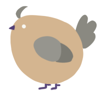 A beige and ash chicken