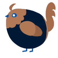 A tumblr and brown chicken with a head pattern