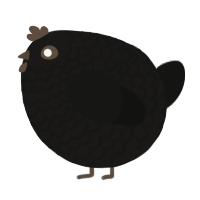 A sable and black chicken with a lace pattern
