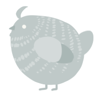 A silver chicken with a bar pattern