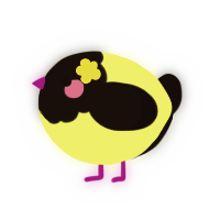 A lemon and black chicken with a head pattern