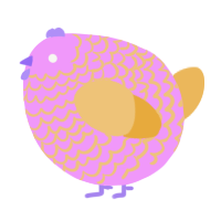 A lavender and honey chicken with a lace pattern
