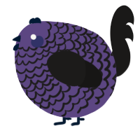 A overcast and sable chicken with a lace pattern