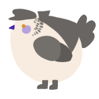 A cream and grey chicken with a neck-band pattern