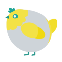 A mist and yellow chicken with a head pattern