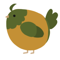 A gold and olive chicken with a head pattern