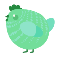 A spring and mint chicken with a bar pattern