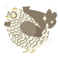 A silver and grey chicken with a lace pattern