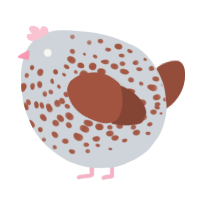 A mist and russet chicken with a speckle pattern