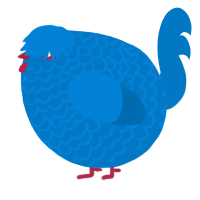 A sapphire chicken with a lace pattern