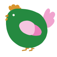 A viridian and pink chicken