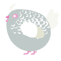 A silver and white chicken with a half-lace pattern