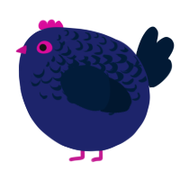 A navy and tumblr chicken with a half-lace pattern