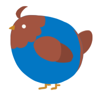 A sapphire and russet chicken with a head pattern