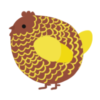 A russet and yellow chicken with a lace pattern