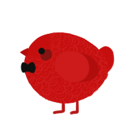 A red chicken with a double-lace pattern