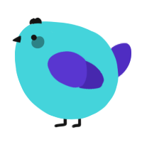 A aqua and indigo chicken