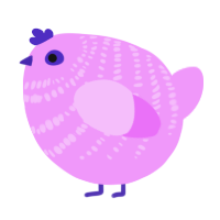 A lavender chicken with a bar pattern