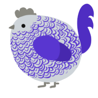 A mist and indigo chicken with a double-lace pattern