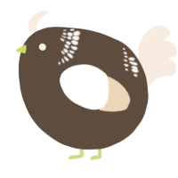 A bark and cream chicken with a neck-band pattern
