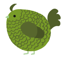 A chartreuse and olive chicken with a lace pattern