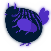 A tumblr and indigo chicken with a half-bar pattern